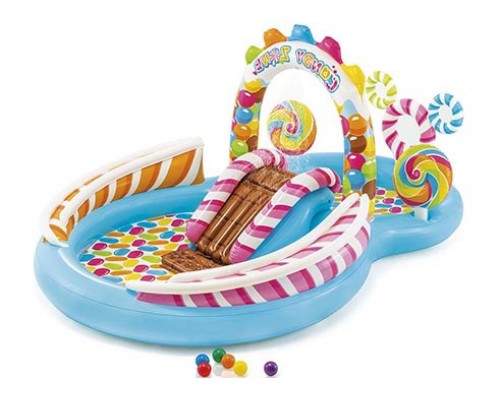 Дитячий надувний ігровий центр 57149 Intex Карамель 295 x 191 х 130 см Інтекс