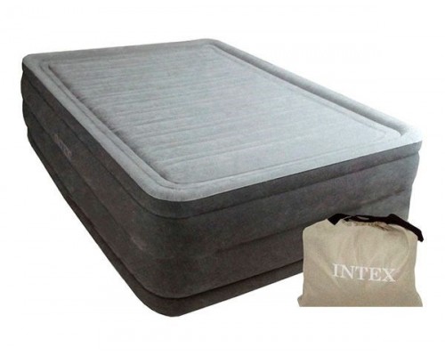 Двомісне надувне ліжко 64418 Intex вбудований електронасос, 203-152-56 см