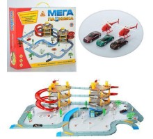 Детский Гараж 922-12 Парковка 3 этажа, машинка 3 шт, 7 см, вертолет 2 ш т, 8 см, дорожные. знаки, деревья