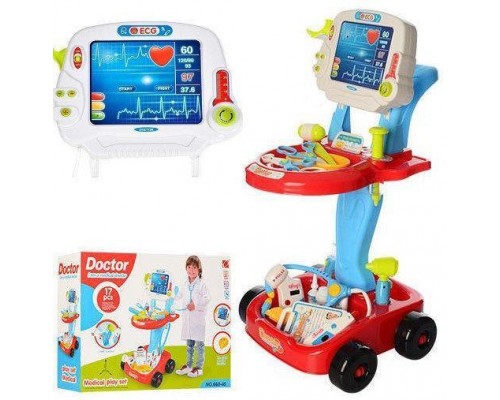 Дитячий ігровий набір Доктора 660-45-46 візок з інструментами 17 предметів