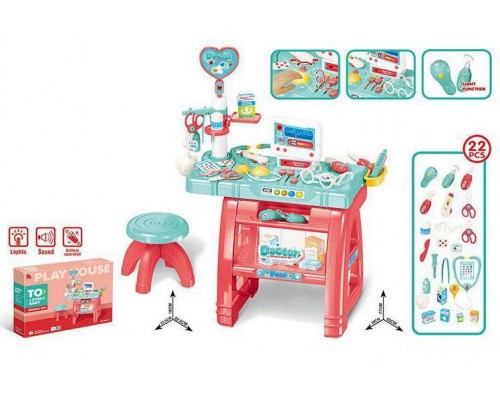 Ігровий Набір лікаря Лікарський кабінет Світло, звук, 22 предмети (660-62-63)