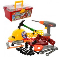 Игрушечный набор инструментов 2056 Каска, дрель, 48 деталей