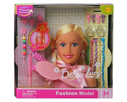 Кукла DEFA 8056 Манекен голова для причесок, 17 см, расческа, аксессуары, 2 вида