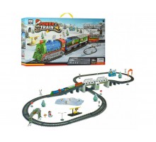 Детская железная дорога Рождественский поезд, 366 см вагоны, вокзал, снеговик (21812 )