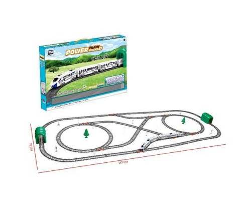 Дитяча залізниця на батарейках зі світлом. Локомотив, вагони (2186)