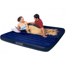 Надувной Двухместный Матрас 183 см Intex Велюр Синий 64755