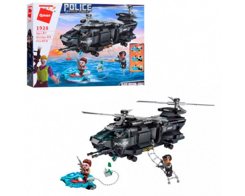 Конструктор Поліцейський вертоліт 473 деталі Qman 1928