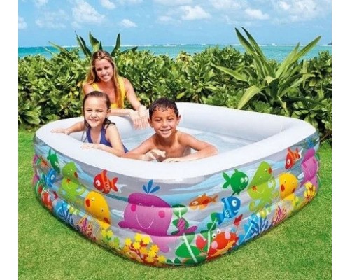 Дитячий надувний басейн Intex Акваріум 159-159-50 см. (57471)