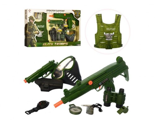 Игровой Набор военного. Бронежилет, маска, пистолет, звук (M013A)