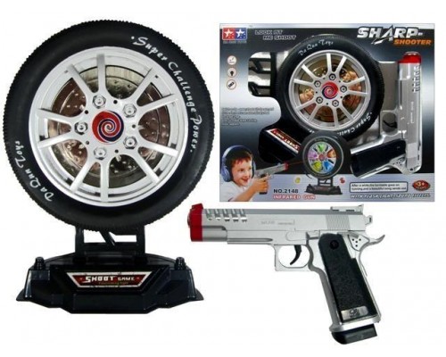 Игрушечный Тир Пистолет 2148 Лазерный с мишенью в виде колеса. Звук, Свет