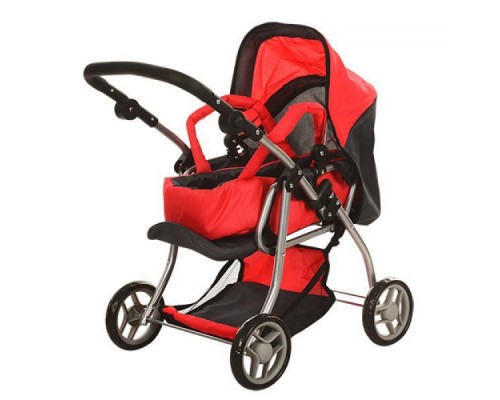 Дитяча Коляска для ляльок 9672 MELOGO з люлькою перенесенням. Регульована ручка, складаний капюшон