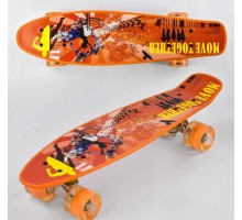 Скейт Пенні борд Best Board  55 см, Помаранчевий, колеса PU Світяться (13222)
