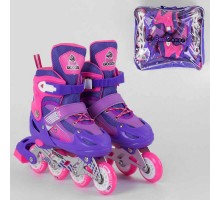 Дитячі розсувні Ролики Best Roller Фіолетові. Колеса PVC, Переднє світиться 40005-М (34-37)