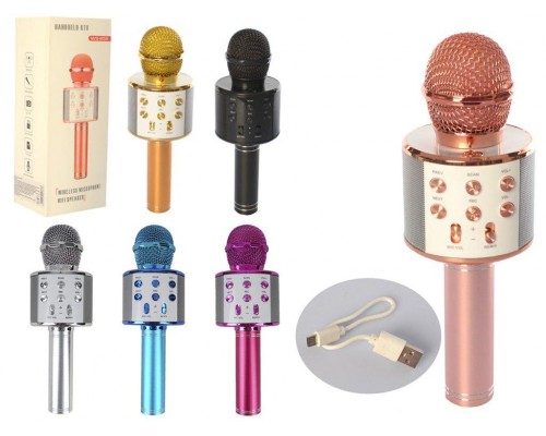 Беспроводной микрофон WS858 аккумулятор, Bluetooth, TF слот, USB зарядное,