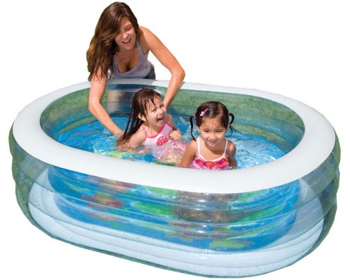 Дитячий надувний Басейн Морські друзі 163-107-46 см овальний Intex (57482)