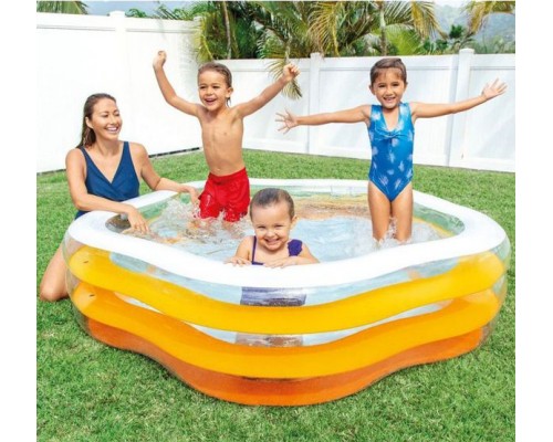 Дитячий Надувний басейн 56495 Intex Зірка Надувное дно 185-180-53 см