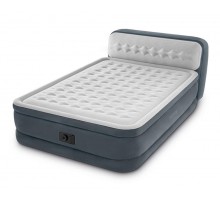 Двухспальная надувная кровать 64448 Intex со спинкой и встроенным насосом 152-236-86 см