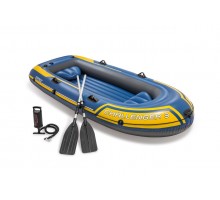 Надувная лодка Challenger 3 Set 68370 Intex с веслами и насосом. На троих человек