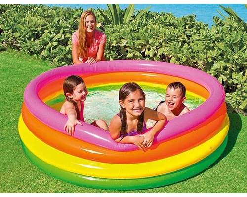 Дитячий надувний басейн 56441 INTEX Веселка 168х46 см