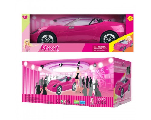 Машинка для куклы 8249 Defa Кабриолет розовый 39 см