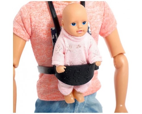 Кукла Кен с коляской и пупсом малышом Defa 8369 рост 30 см,