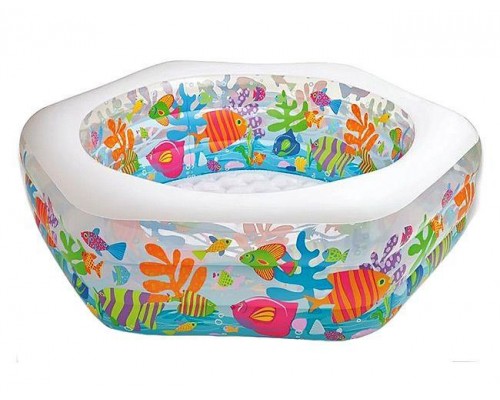 Надувной Бассейн 56493 Intex Океанский риф мягкое надувное дно 191-178-61 см