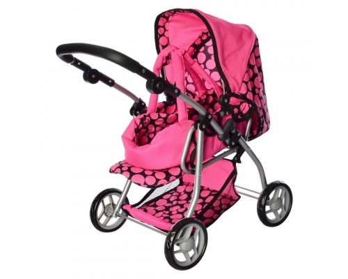 Дитяча Коляска для ляльок 9672 MELOGO з люлькою перенесенням. Регульована ручка, складаний капюшон