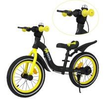 Беговел с надувными колесами 14 дюймов и ручным тормозом Extreme Желтый