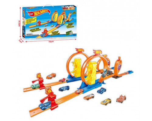 Трек Хот Віл із запуском, Петлі, трамплін, 2 машинки (3315)