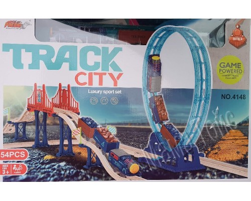 Железная дорога трек с петлей Track City Локомотив, вагоны (4148)
