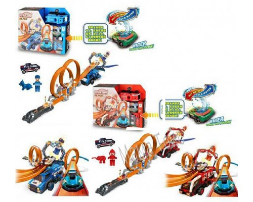 Детский гоночный трек на Запуске с Петлями. Машинка меняет цвет, 53 детали (660)