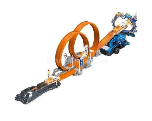 Детский гоночный трек на Запуске с Петлями. Машинка меняет цвет, 53 детали (660)