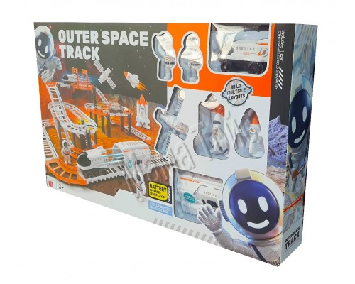 Космічний трек з машинкою на батарейці, шатл, ракети, космонавти (888-89)