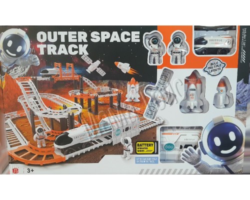 Космічний трек з машинкою на батарейці, шатл, ракети, космонавти (888-89)
