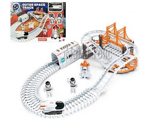 Космический трек с машинкой на батарейке, ракета, космонавты (888-75)