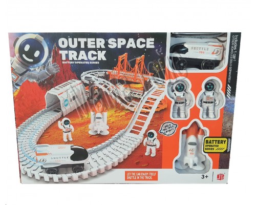 Космический трек с машинкой на батарейке, ракета, космонавты (888-75)