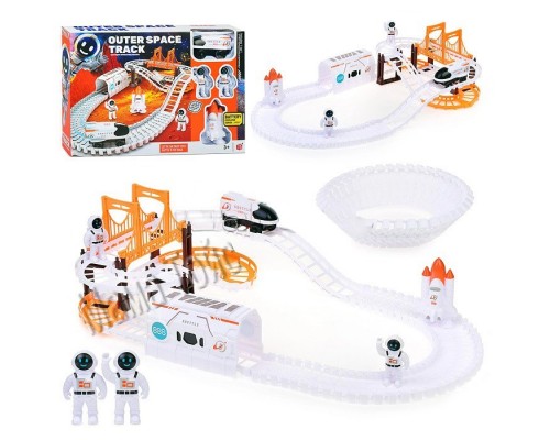 Космический трек с машинкой на батарейке, ракета, космонавты (888-75)