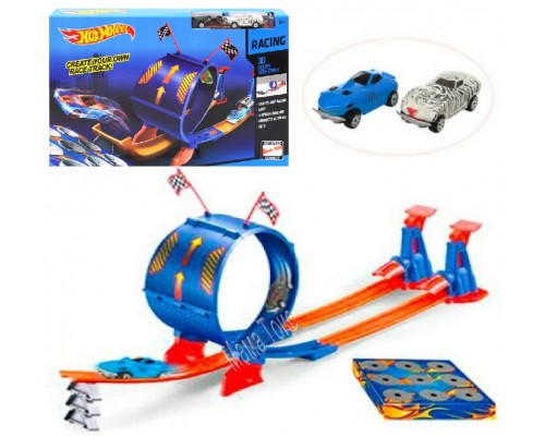 Автотрек на запуске с петлей Хот Вил, 2 машинки (9988-55)