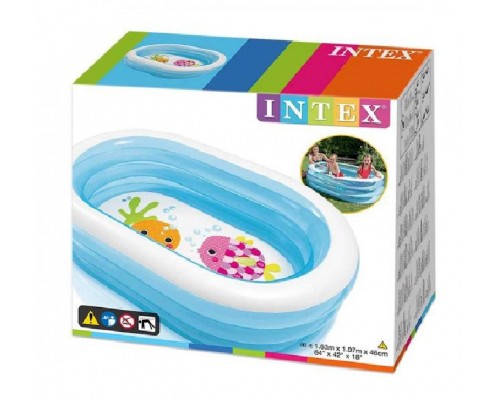 Дитячий надувний Басейн Морські друзі 163-107-46 см овальний Intex (57482)