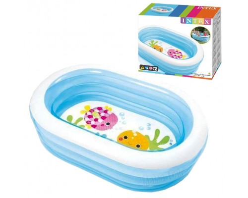 Дитячий надувний Басейн Морські друзі 163-107-46 см овальний Intex (57482)