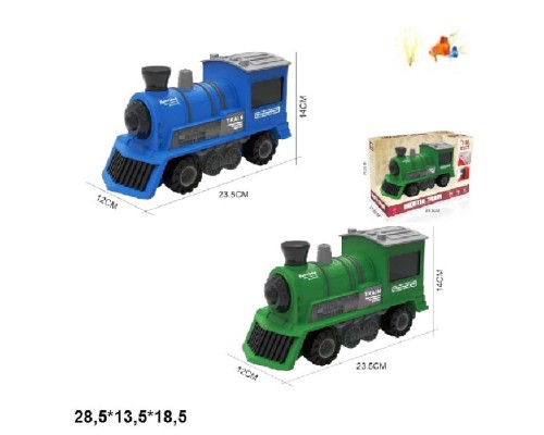 Игрушечный инерционный паровозик со звуком и светом (100)