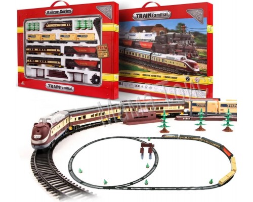 Іграшкова залізниця 325 см Локомотив, вагони 6 шт, Звук, світло (1601 В)