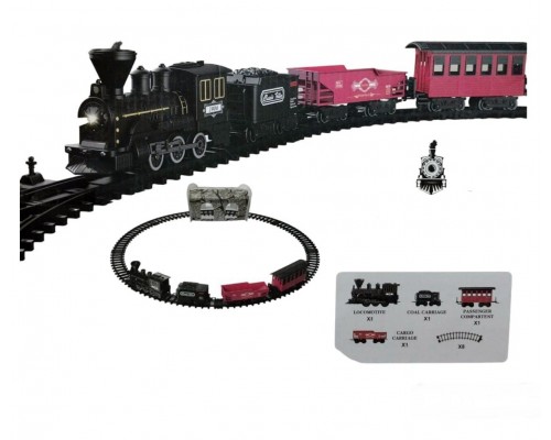 Детская железная дорога 512 см Классический поезд и вагоны Металл. Звук, свет (2113)