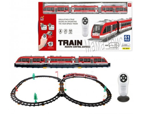 Іграшкова Залізниця на Радіоуправлінні, 61 деталь, Звук, світло, 387 см (2810)