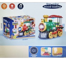 Игрушка для малышей поезд Паровозик на батарейках. Звук, свет, дым (344)