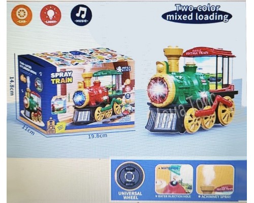 Игрушка для малышей поезд Паровозик на батарейках. Звук, свет, дым (344)