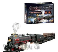 Дитяча Залізниця поїзд з димом, звук та світло, Акумулятор, 360+см (601)