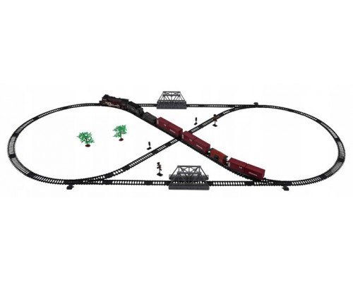 Дитяча Залізниця поїзд з димом, звук та світло, Акумулятор, 830+см (607)