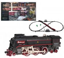 Дитяча Залізниця поїзд з димом, звук та світло, Акумулятор, 830+см (607)