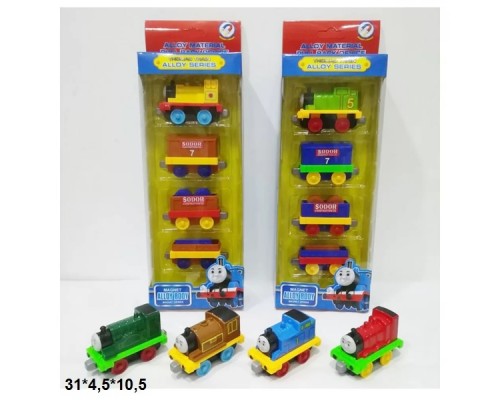 Игрушечный поезд паровозик Томас с вагонами металл (760-5)